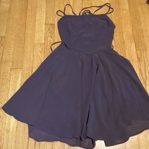 Purple Lace Up back Dress